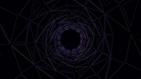 Abstract tunnel with triangular shapes and dark background Stock Footage 340022420