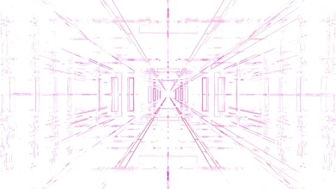 Abstract tunnel Violet on white background Stock Footage 129288891