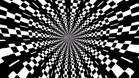 Abstract tunnel.Wallpaper with black shapes.Loop video.Futuristic background. Stock-Footage 266046971