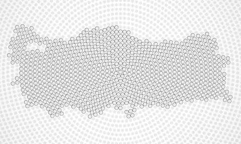 Abstract Turkey map of radial dots, halftone concept Stock Illustration