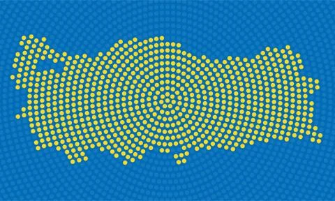 Abstract Turkey map of radial dots, halftone concept Stock Illustration