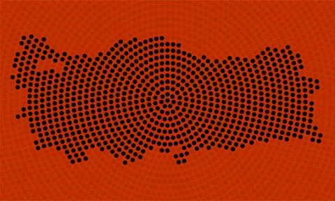 Abstract Turkey map of radial dots, halftone concept Stock Illustration