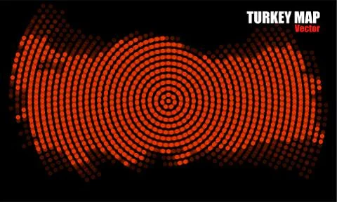 Abstract Turkey map of radial dots, halftone concept Stock Illustration