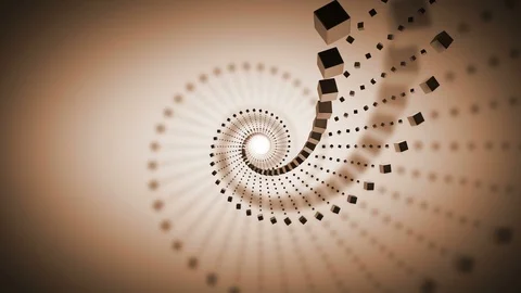 Abstract turning 3d rendering loop cubic shapes background Video stock 107831068