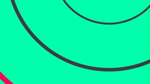 Abstract turquoise background with bold dark curved lines and small pink acce 库存插图