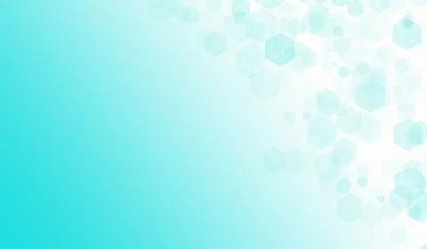 Abstract turquoise background with hexagonal pattern and bokeh effect Illustrazione stock