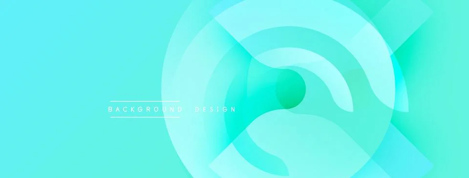 Abstract turquoise background. Overlapping circles create dynamic visual effect. Stock Illustration
