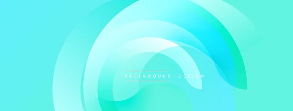 Abstract turquoise background. Overlapping circles create flowing shapes, modern 스톡 일러스트