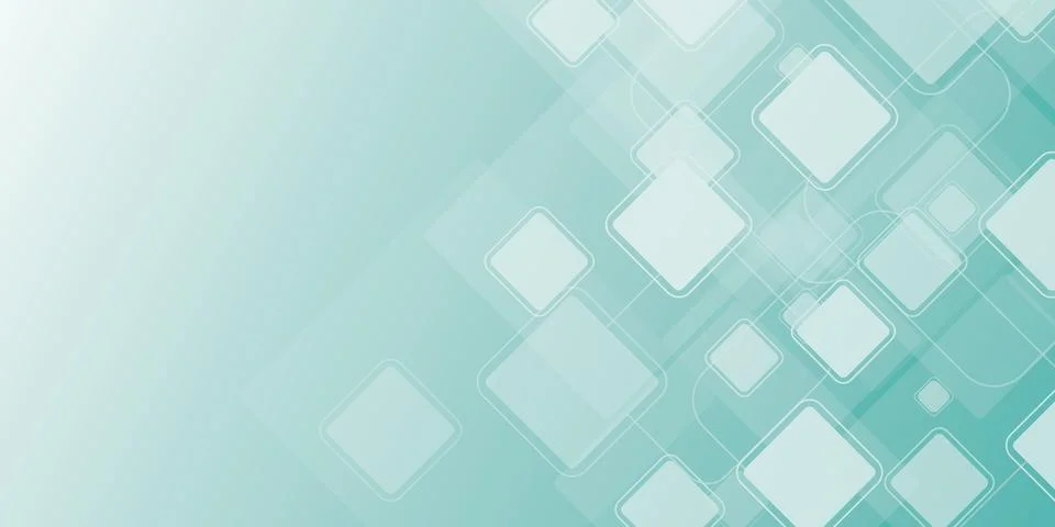 Abstract turquoise background with soft squares and geometric diagonal shapes 스톡 일러스트