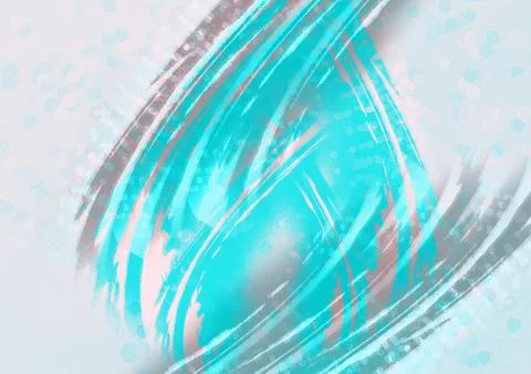 Abstract Turquoise Brush Stroke Background With Fluid Motion And Soft Bokeh.. Stock Illustration