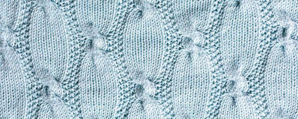Abstract turquoise cable knitted pattern background 스톡 사진