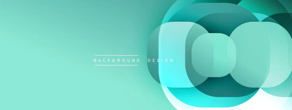 Abstract turquoise design features layered geometric shapes. Smooth gradients 스톡 일러스트
