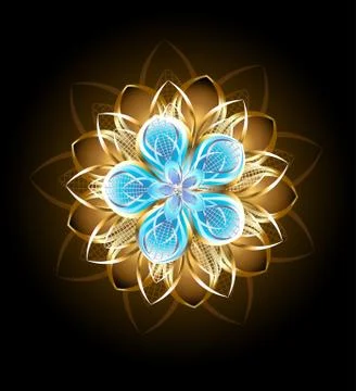 Abstract turquoise flower Stock Illustration