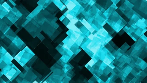 Abstract turquoise geometric background rotating squares Stock Footage 175763950
