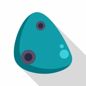 Abstract turquoise geometric pebble vector flat design icon Stock Illustration
