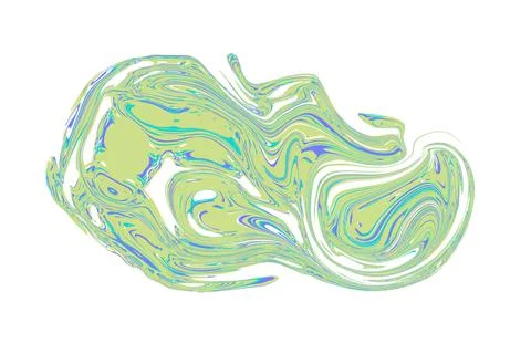 Abstract turquoise, green and blue liquid gradient object isolated on white Stock Illustration