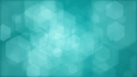 Abstract turquoise with hexagonal bokeh. Soft light blurred dots. Looped motion Video stock 249510274