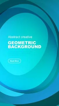 Abstract turquoise layers create dynamic background. Text block, button present. Stock Illustration