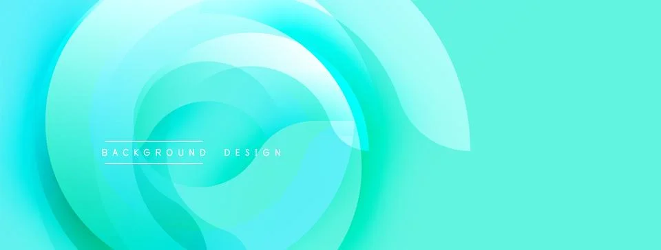 Abstract turquoise layers create swirling, dynamic background. Soft gradients Stock Illustration