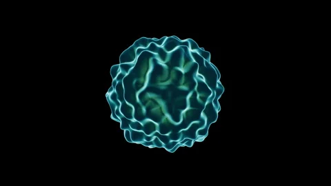 Abstract turquoise liquid sphere - microscopic cell blob 3D Stock Footage 340223620