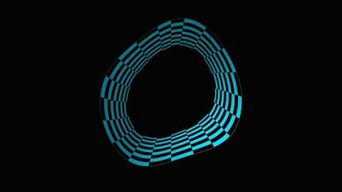 Abstract Turquoise Organic Shape Morphing with Ripples in Dark Space Stock Footage 341691361