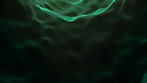 Abstract turquoise particle waving texture with glowing particles. Stock Footage 272649738