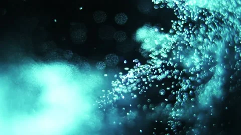 Abstract Turquoise Particles In Motion, Beautiful Abstract Background Stock Footage 155747925