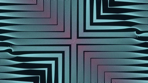Abstract Turquoise Pink Cross Moire Seamless 2D Loop Stock Footage 344812940
