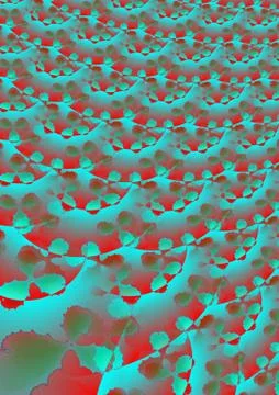 Abstract turquoise red decorative undulate pattern Stock Illustration
