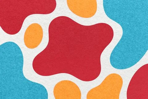 Abstract turquoise, red, orange paper texture background with amorphous fluid Stock Illustration