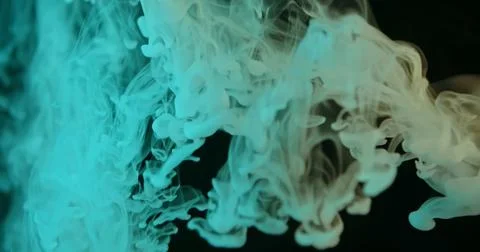 Abstract Turquoise Smoke on Dark Background Stock Photos