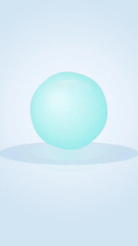 Abstract turquoise sphere floating on light blue gradient background Stock Footage 346006605
