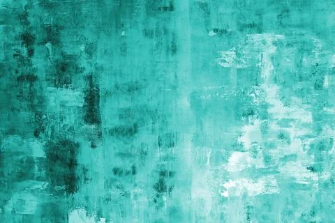 Abstract turquoise textured background with rough brush strokes and artisti.. Stock Photos