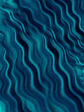 Abstract Turquoise Wavy Texture Background With Flowing Lines, Fluid Motion.. Stock Illustration