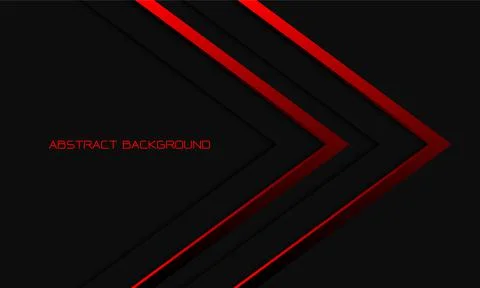 Abstract twin red arrow direction geometric on grey metallic with blank space Stock Illustration