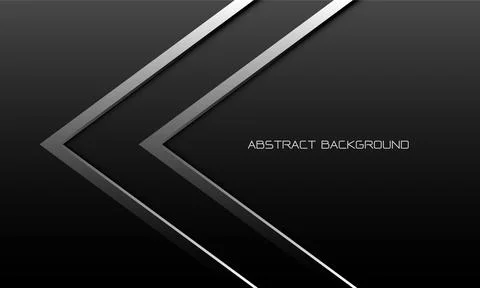 Abstract twin silver arrow direction geometric on grey metallic with blank space Stock Illustration
