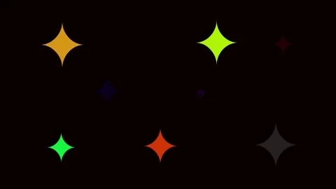 Abstract twinkling stars animation. Multiple color shining stars on a black.. Stock Footage 340243294