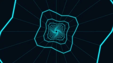Abstract twist in blue light with geometric lines and forms Stock Footage 337071844