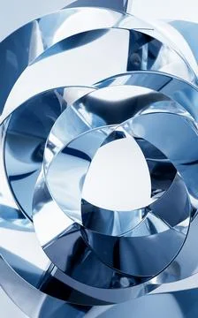 Abstract twist curve geometry, 3d rendering. Stock Illustration