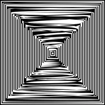 Abstract twisted black and white background. Optical illusion of distorted su Stock Illustration