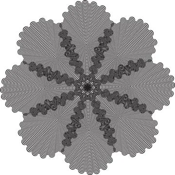 Abstract twisted black and white shape. Optical illusion of distorted surface イラスト素材