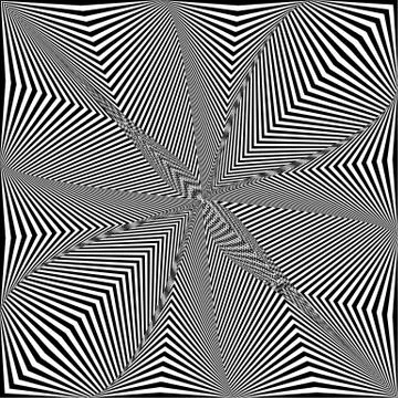 Abstract twisted black and white background. Optical illusion of distorted su Stock Illustration