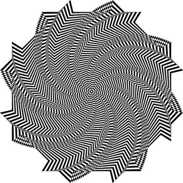 Abstract twisted black and white background. Optical illusion of distorted su イラスト素材