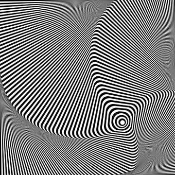 Abstract twisted black and white background. Optical illusion of distorted su イラスト素材
