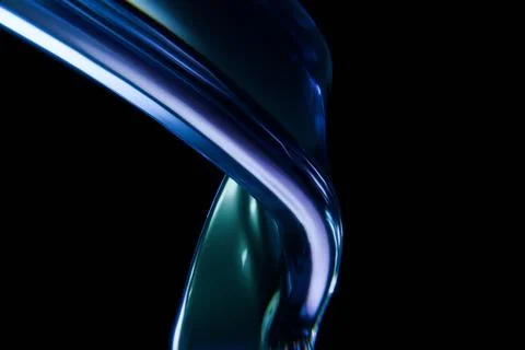 Abstract twisted blue-purple translucent form with bright reflections again.. Stock Illustration