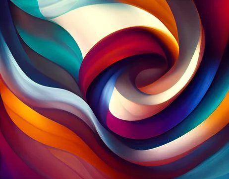 Abstract twisted brush stroke, paint, colorful swirl, artistic spiral. Stock Illustration