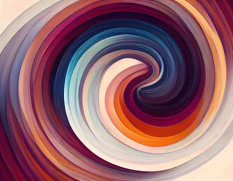 Abstract twisted brush stroke, paint, colorful swirl, artistic spiral. Stock Illustration