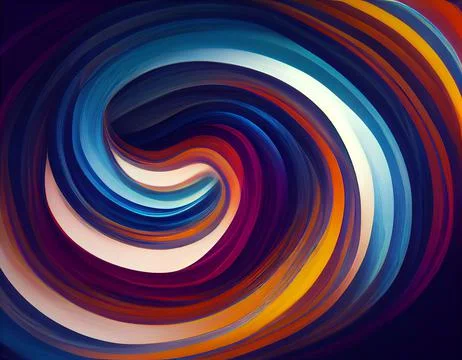 Abstract twisted brush stroke, paint, colorful swirl, artistic spiral. Stock Illustration