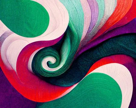 Abstract twisted brush stroke, paint, colorful swirl, artistic spiral. Stock Illustration