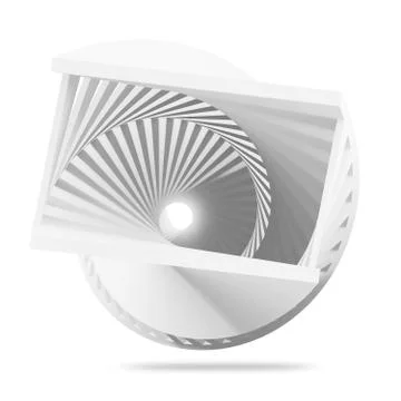 Abstract twisted helix object isolated 库存插图